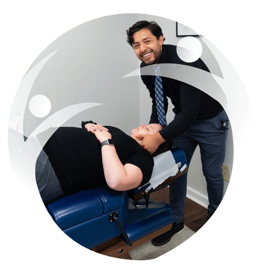 Dr. Garcia doing a neck adjustment