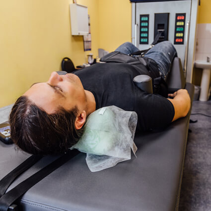 man getting spinal decompression