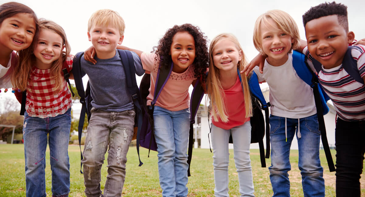 Group of multicultural kids