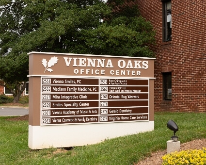 Office building exterior signage