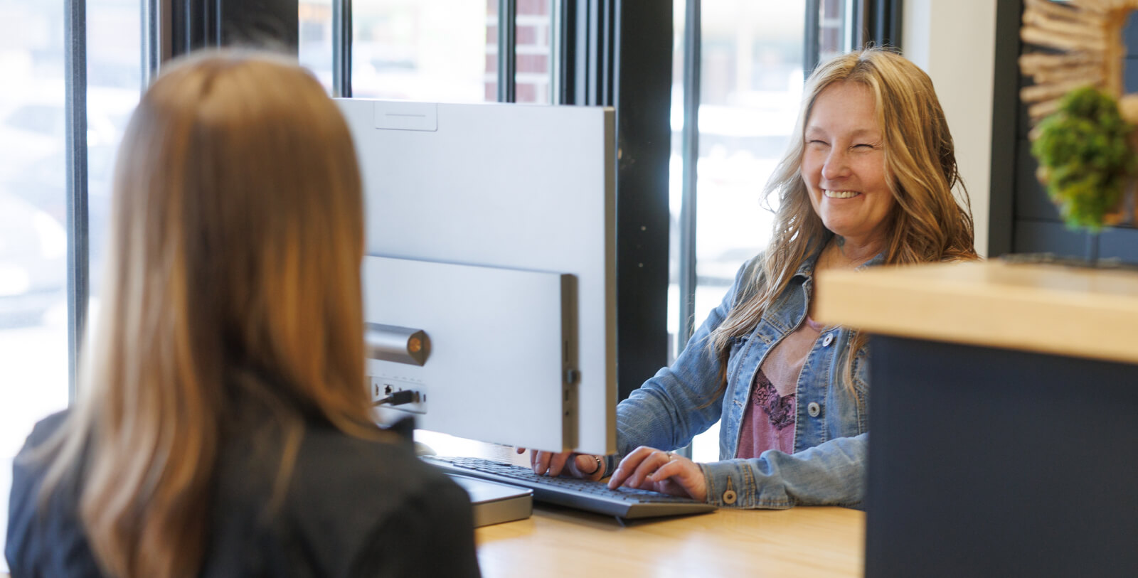 Patient at reception