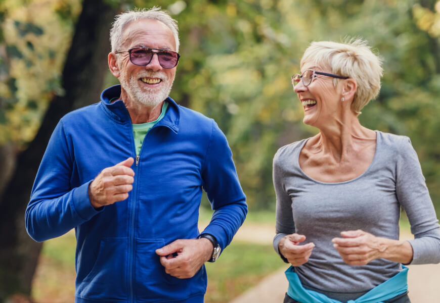 old couple jogging