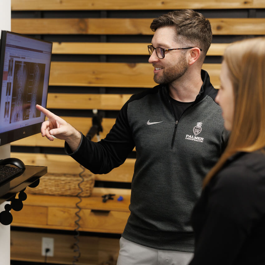 Dr Levi showing patient scans