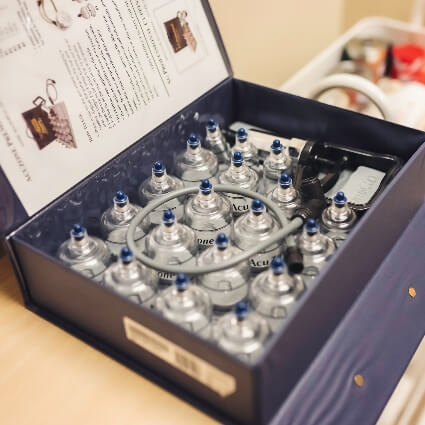 cupping tools in a case