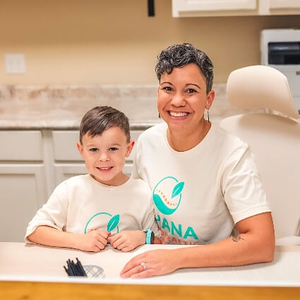 Dr Brandy with her son