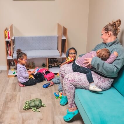 family in our waiting area