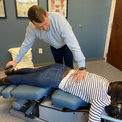 Adjusting patient on table