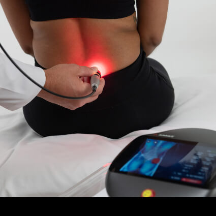 Laser therapy on back