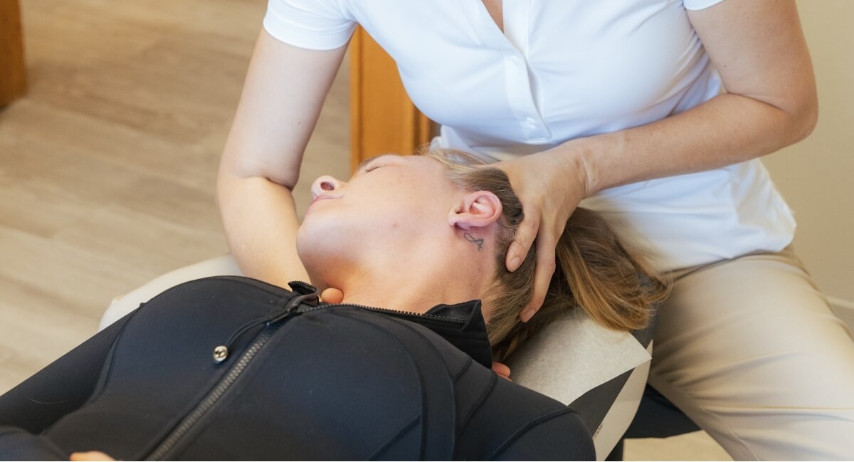 Colorado Springs patient treated with a chiropractic neck adjustment