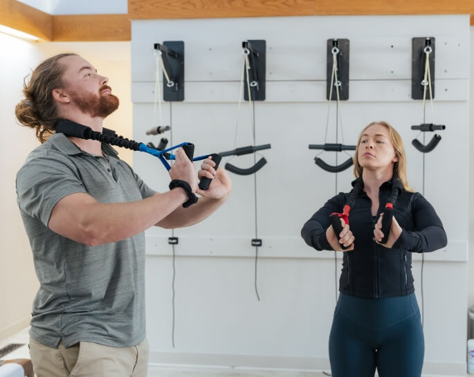 Colorado Springs patient busy with exercise rehabilitation at Whole Health Springs