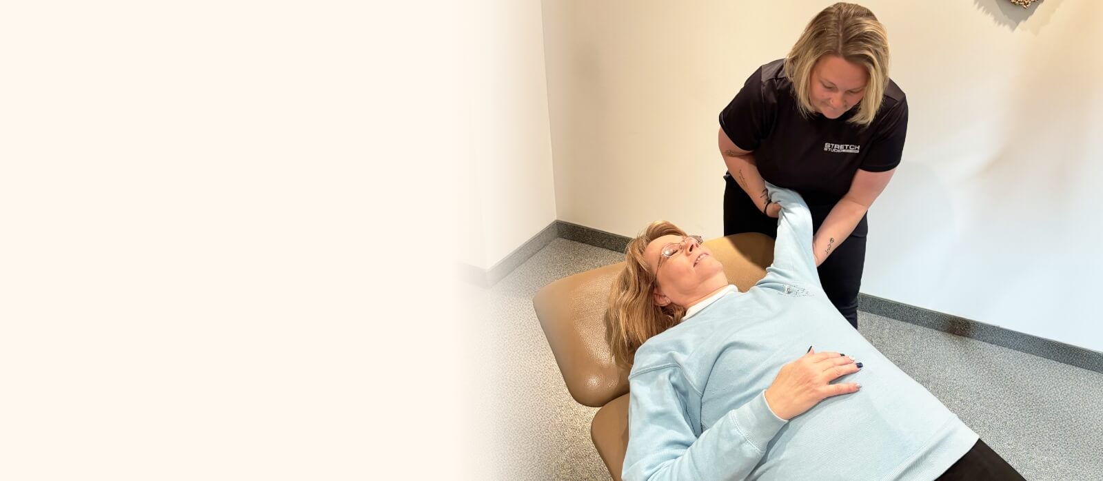 Samantha stretching patient