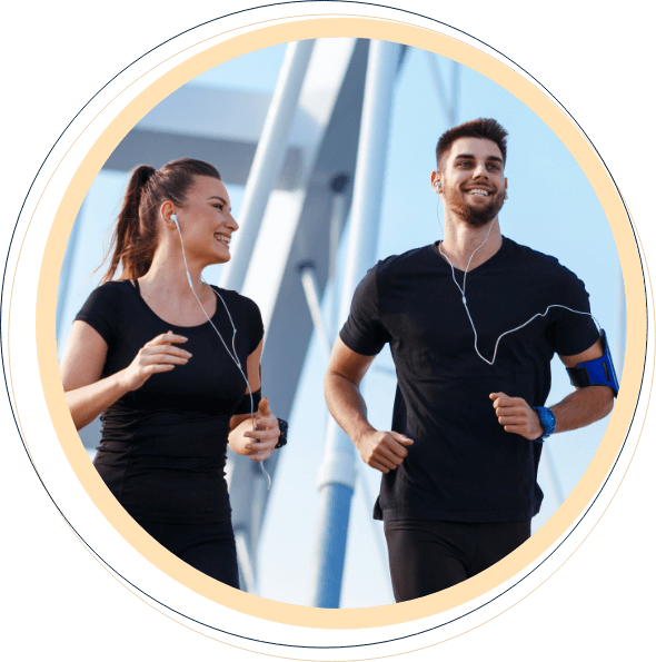 couple running outdoors