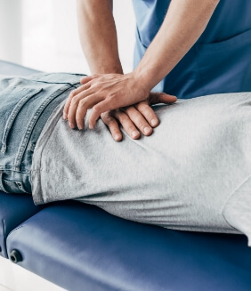 person having back adjusted