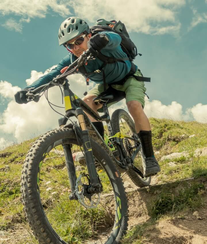 Man riding a mountain bike