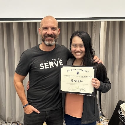 Subang Jaya chiropractor Dr Minji with a mentor