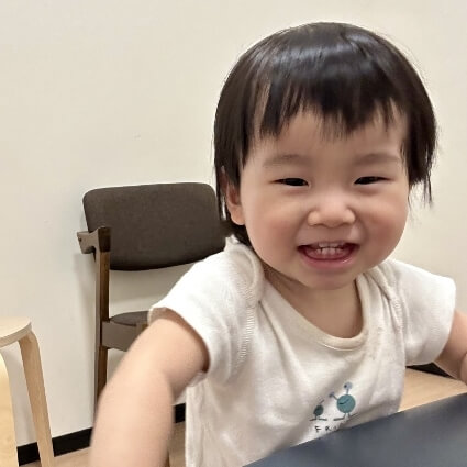 toddler smiling