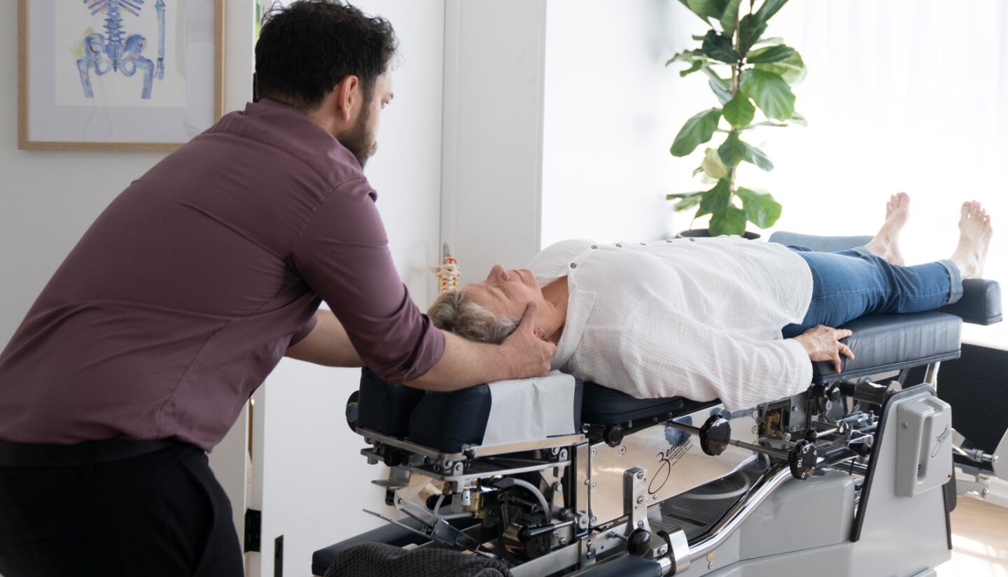Mount Barker Chiropractor Dr. Luke adjusting woman on table