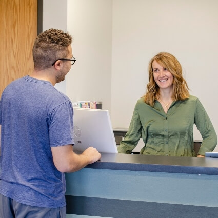 patient at our front desk