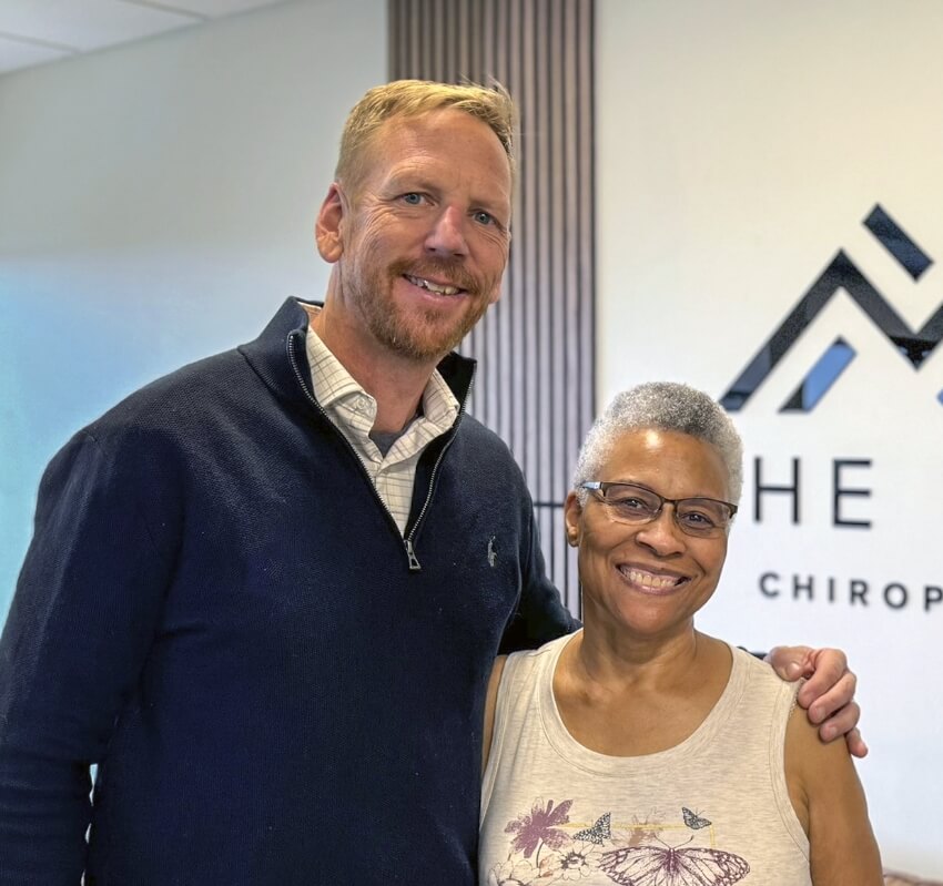 Central Park chiropractor Dr Steffens with a smiling patient