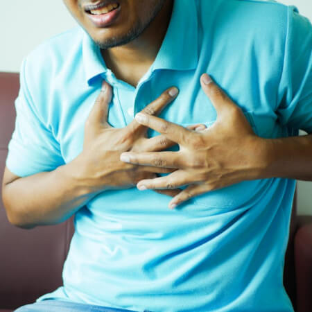 Man with chest pain