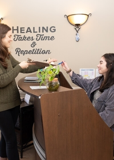 patient at our front desk