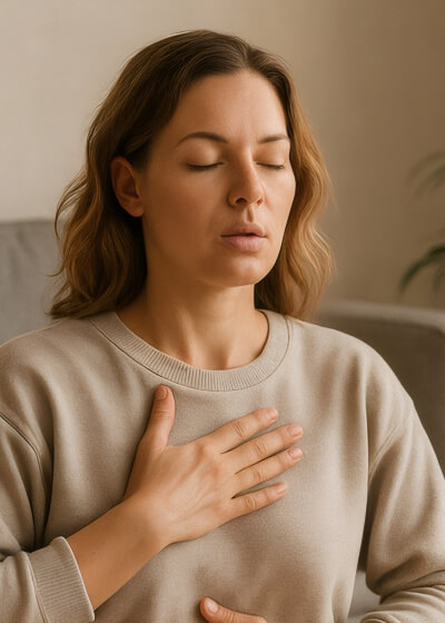 woman practicing breathwork