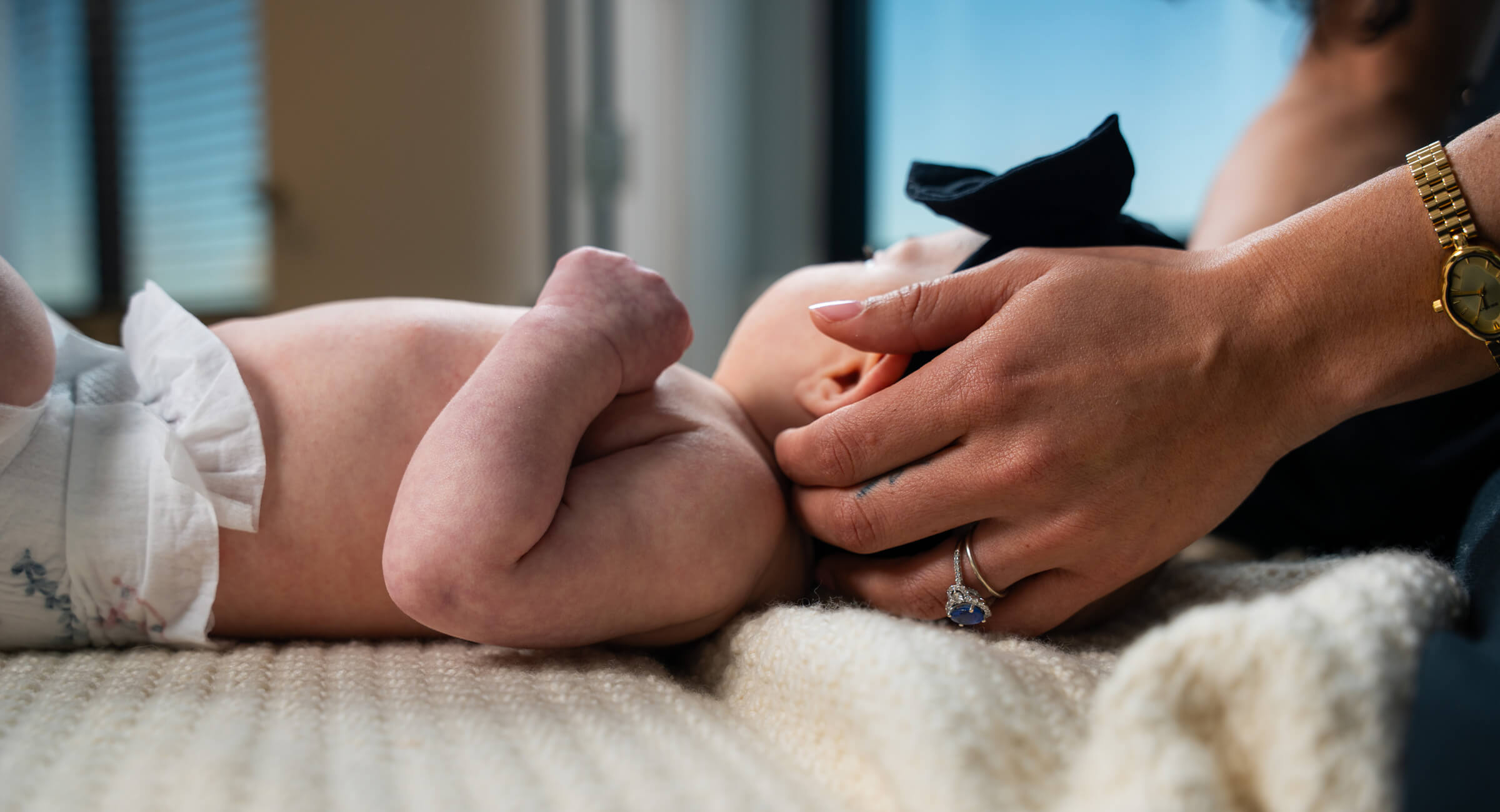 Adjusting baby's neck