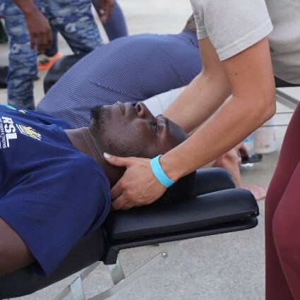 Close up view of chiropractic adjustment