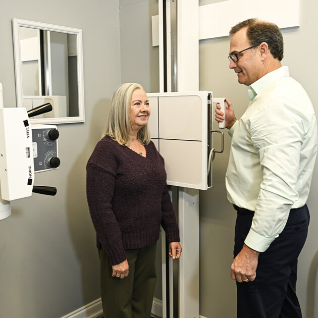 Myrtle Beach patient getting X-rayed an Sea One Family Chiropractic