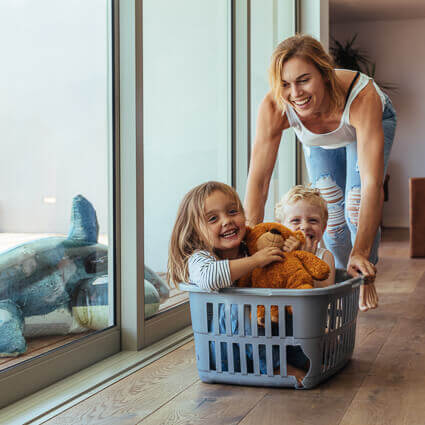 mum playing with kids