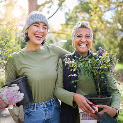 two happy women