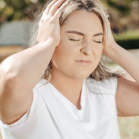 Woman with headache