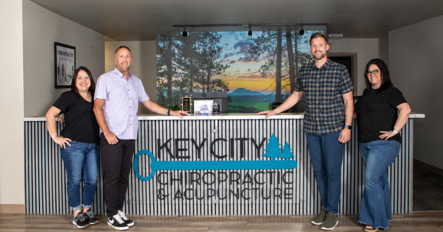 Our Key City Chiropractic & Acupuncture team at our front desk