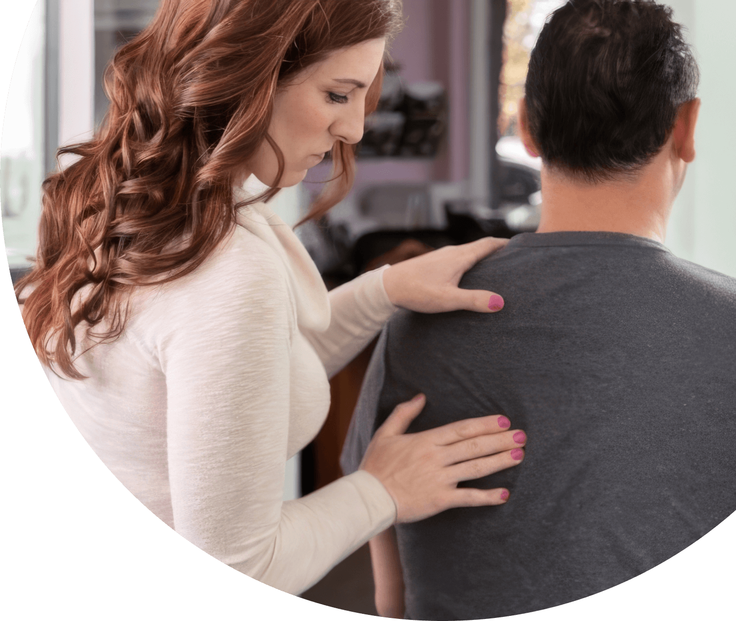 Wellness Rhythms patient having back adjusted