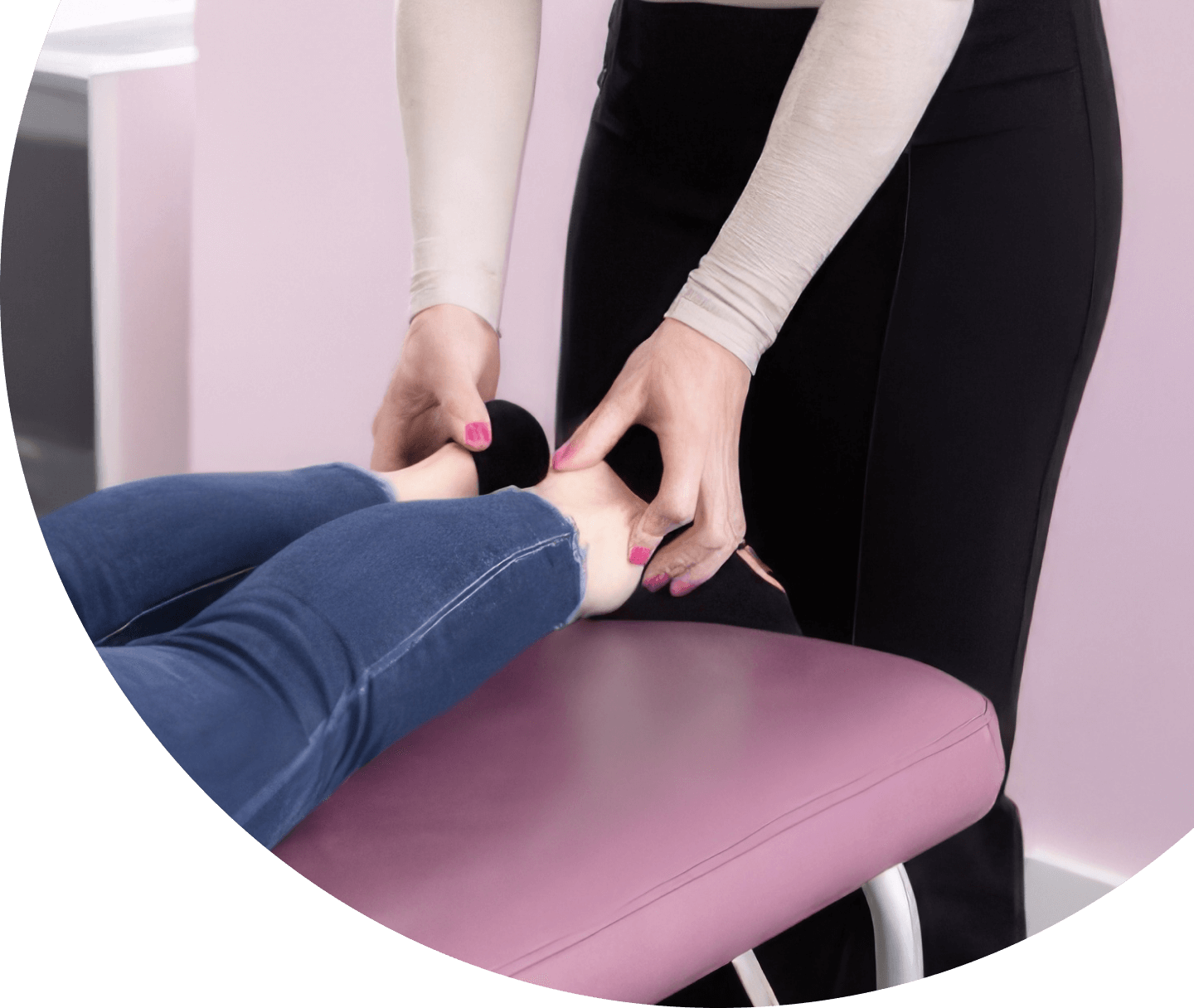 patient having legs examined