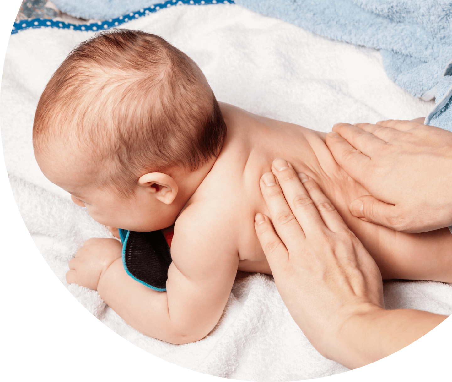 baby having back adjusted