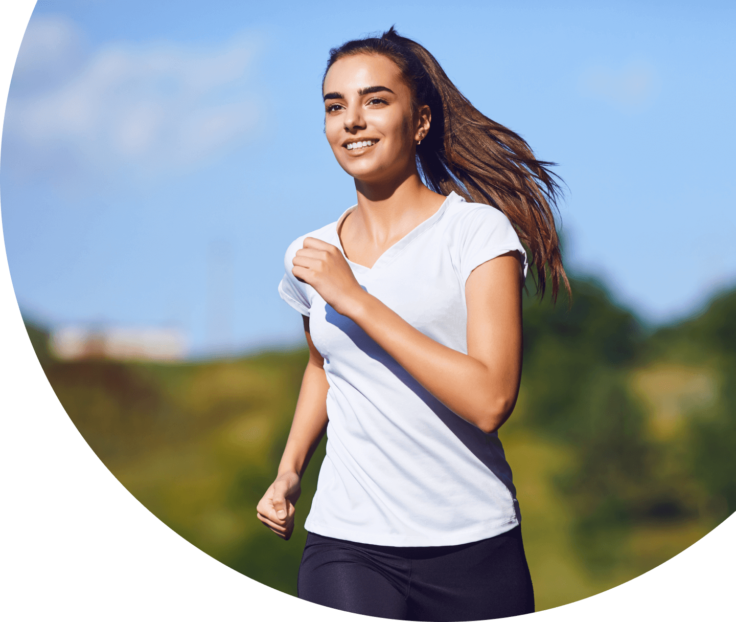 woman running outdoors