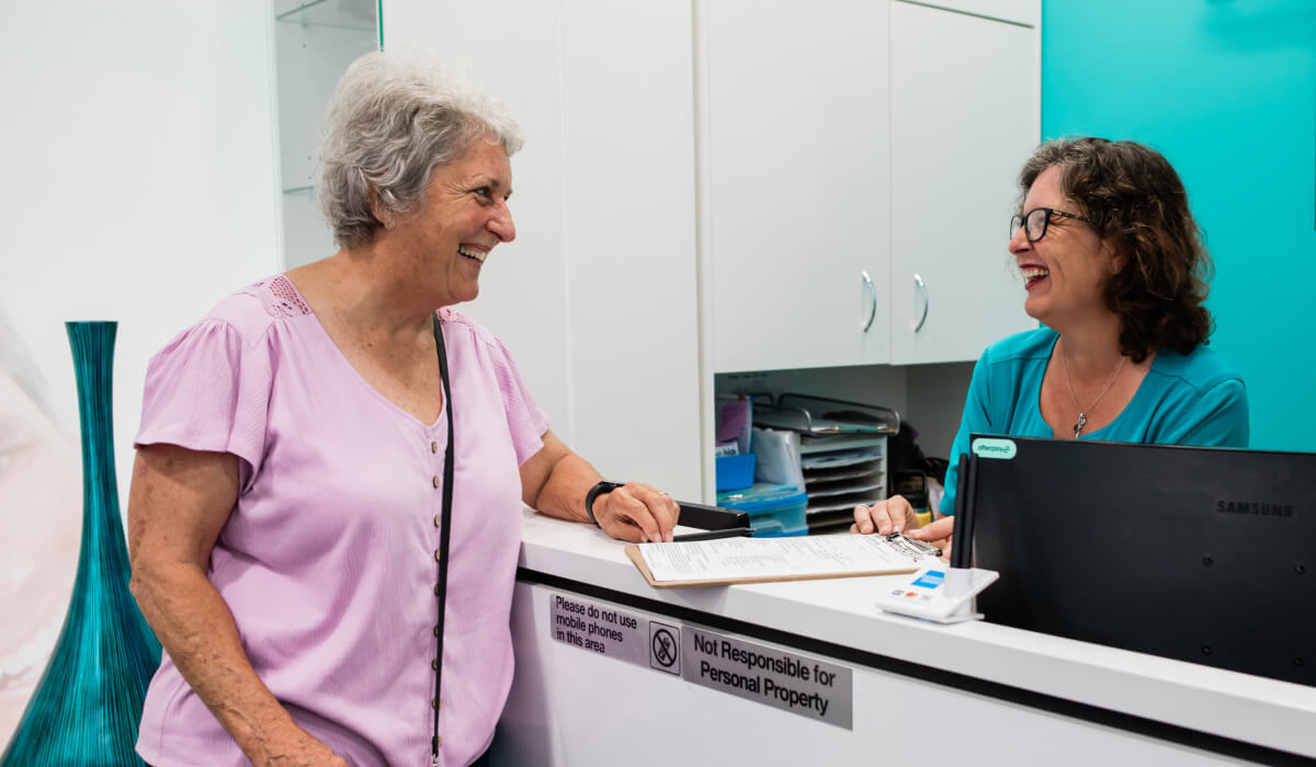 Maryborough patient checking in at Maryborough Dental