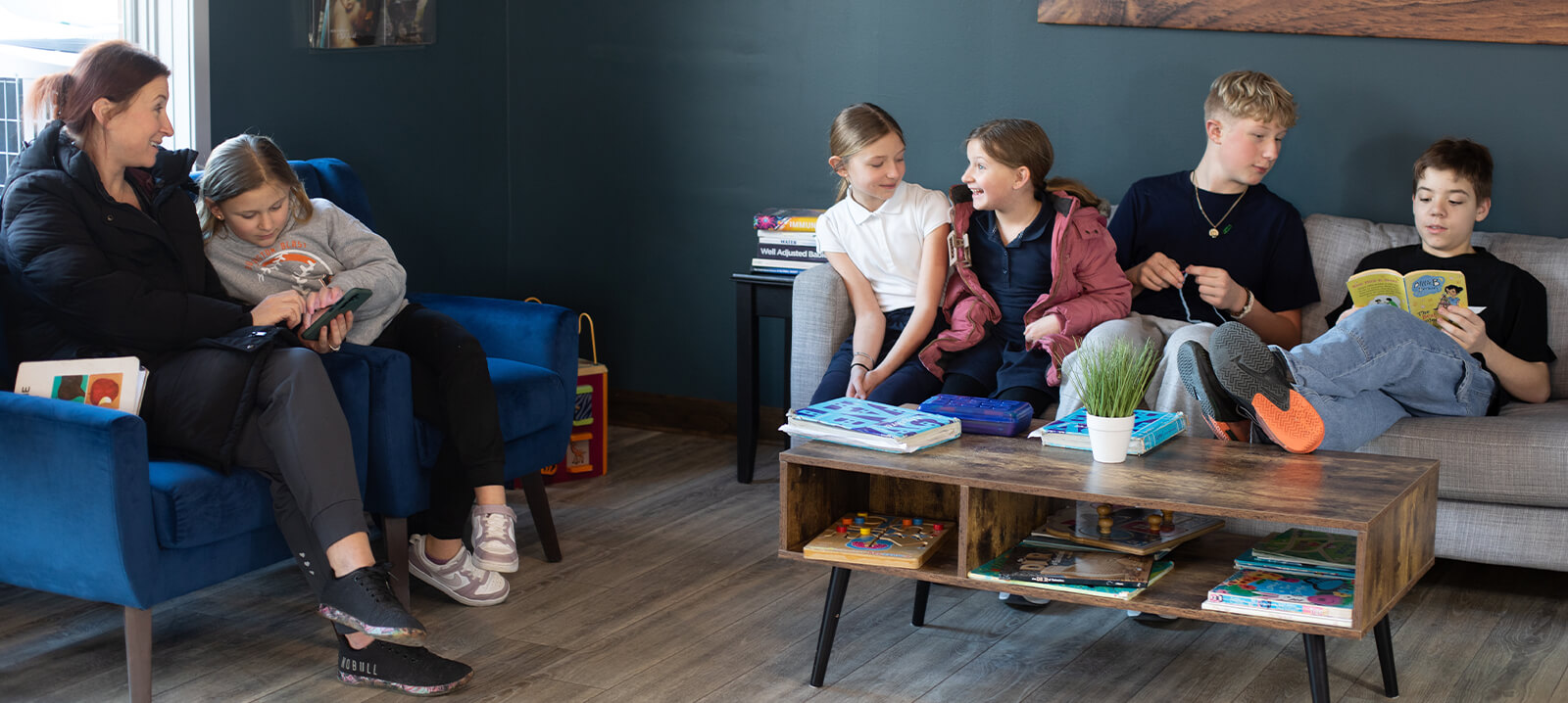 Burlington patients sitting in Core Chiropractic and Wellness Center's waiting room
