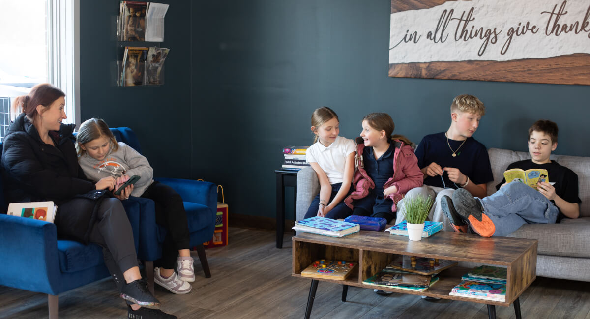 Burlington patients sitting in Core Chiropractic and Wellness Center's waiting room