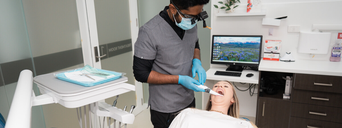 Croydon dentist examining patient's teeth
