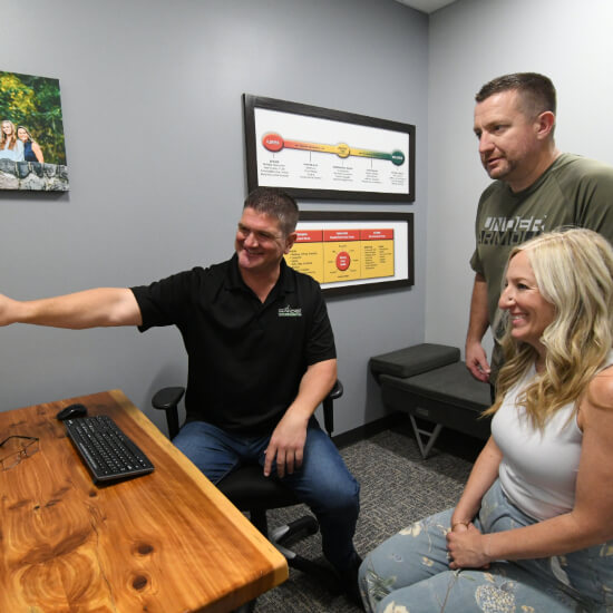 Patients in a chiropractic consultation