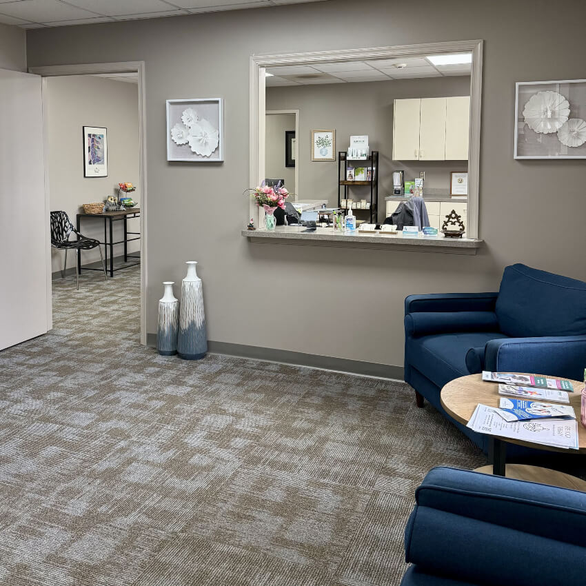 our reception area