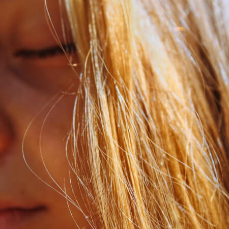 Close up view of woman's hair
