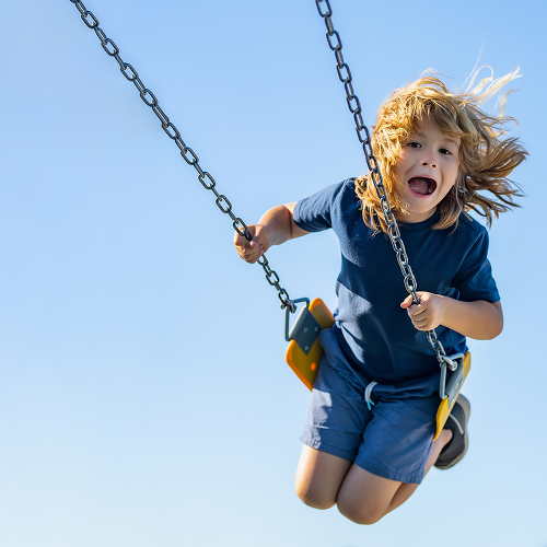 Child on a swing
