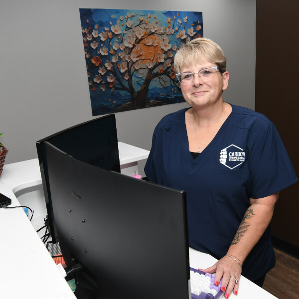 Smiling receptionist