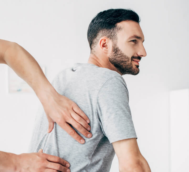 Male patient treated with Chiropractic Care
