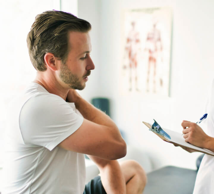 Patient in a chiropractic consultation
