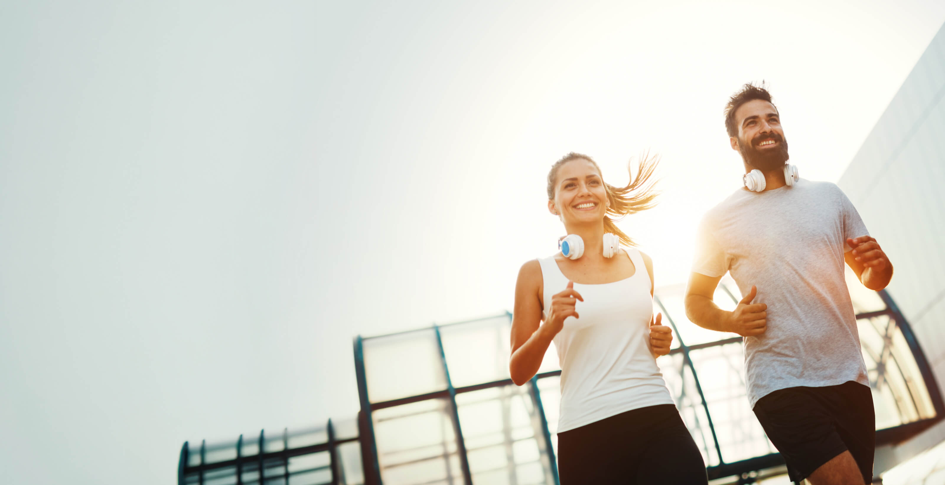 Smiling joggers