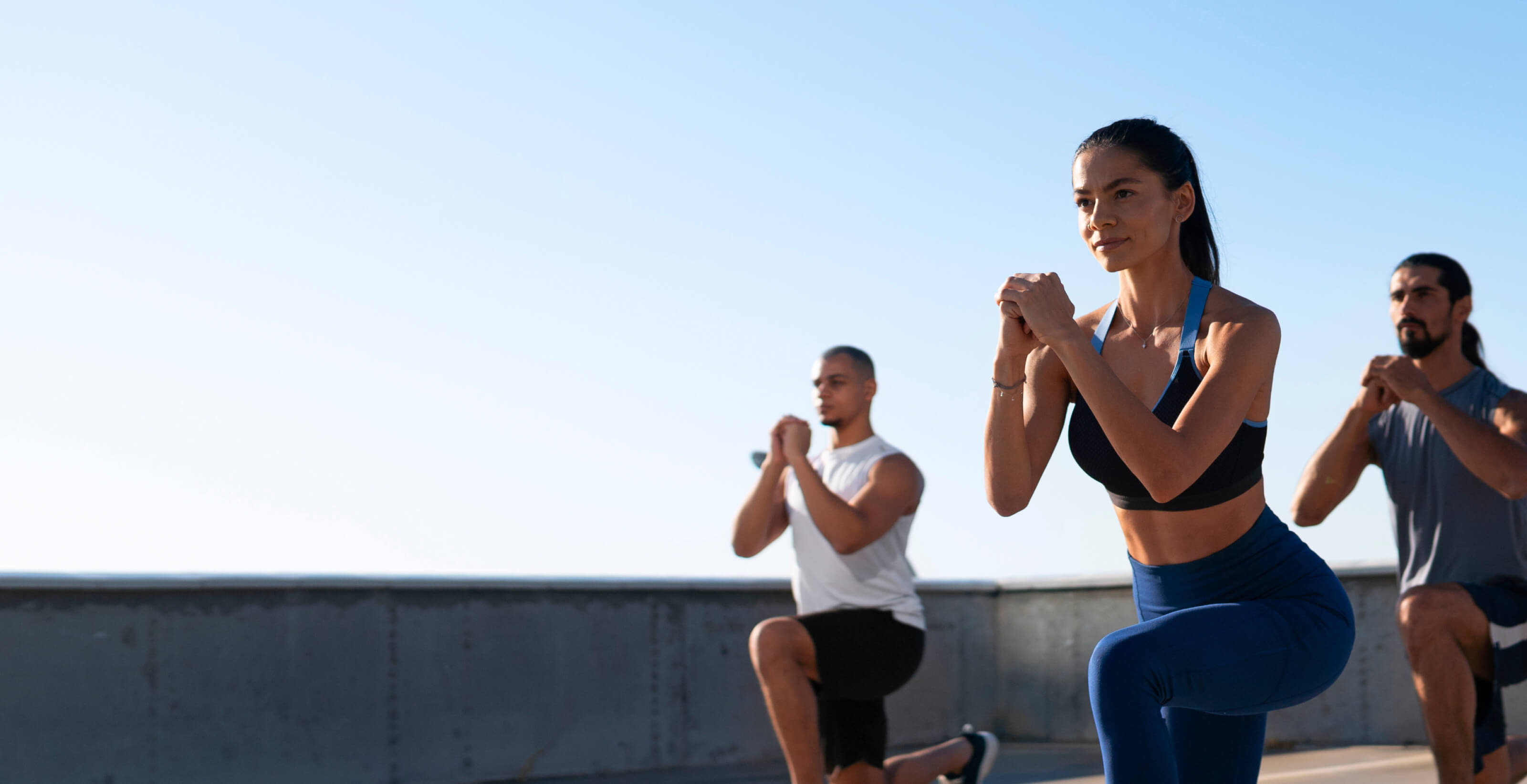 people stretching outdoors